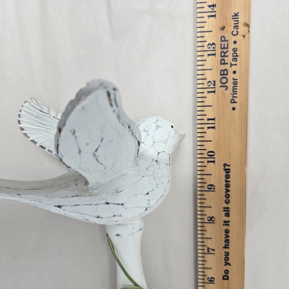 Bird In Flight Wood Look White Farmhouse Decor Distressed Painting 12.5x7x6 - Picture 11 of 13